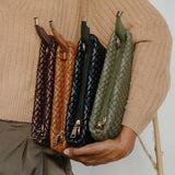 Daisy Recycled Vegan Crossbody Bag in Saddle