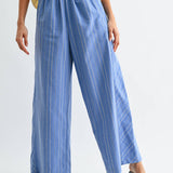 Bridget Wide Legs in Blue Stripe