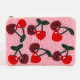 Cherry Beaded Coin Purse