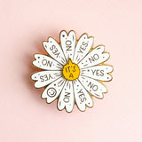 Spinning Daisy Enamel Pin