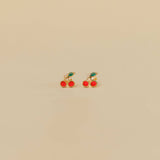 Cherry Flat Back Kids Earrings