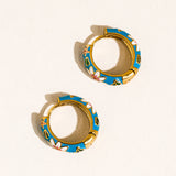 Isabeau Hoop Earrings in Blue