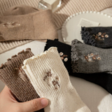 Embroidered Ruffle Socks