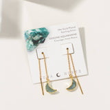 Eclipse Threader Earrings in Aquamarine