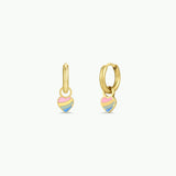 Heart Enamel Charm Hoop