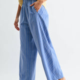 Bridget Wide Legs in Blue Stripe