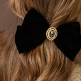 Rose Pendant Bow Barrette