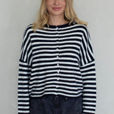Piper Cardigan in Navy Stripe