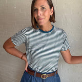 The Perfect Crop in Blue Stripe