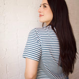 The Perfect Crop in Blue Stripe