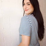 The Perfect Crop in Blue Stripe
