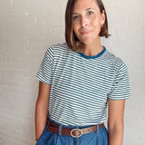 The Perfect Crop in Blue Stripe