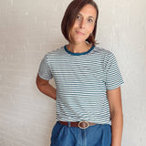 The Perfect Crop in Blue Stripe