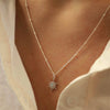 Opal Starburst Necklace in Silver