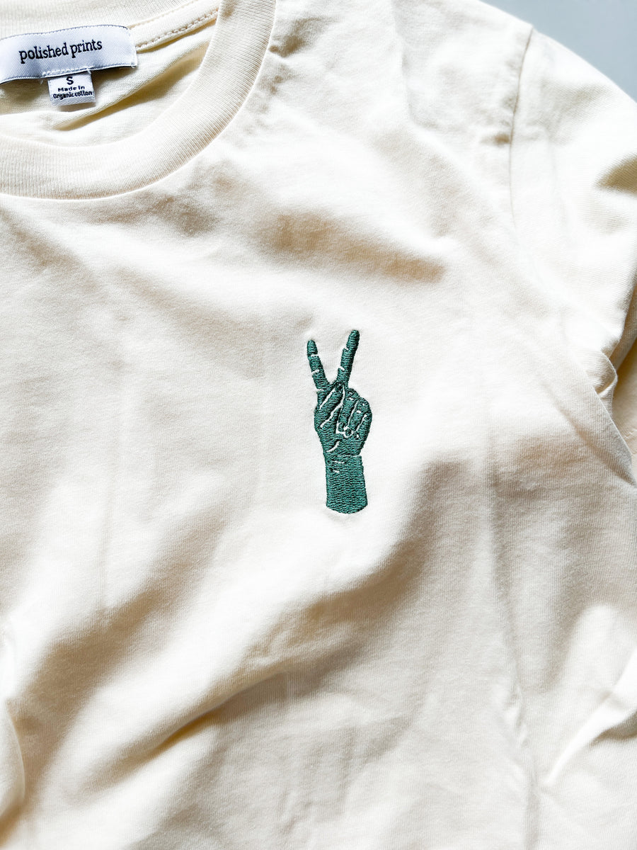 Peace Embroidered Tee