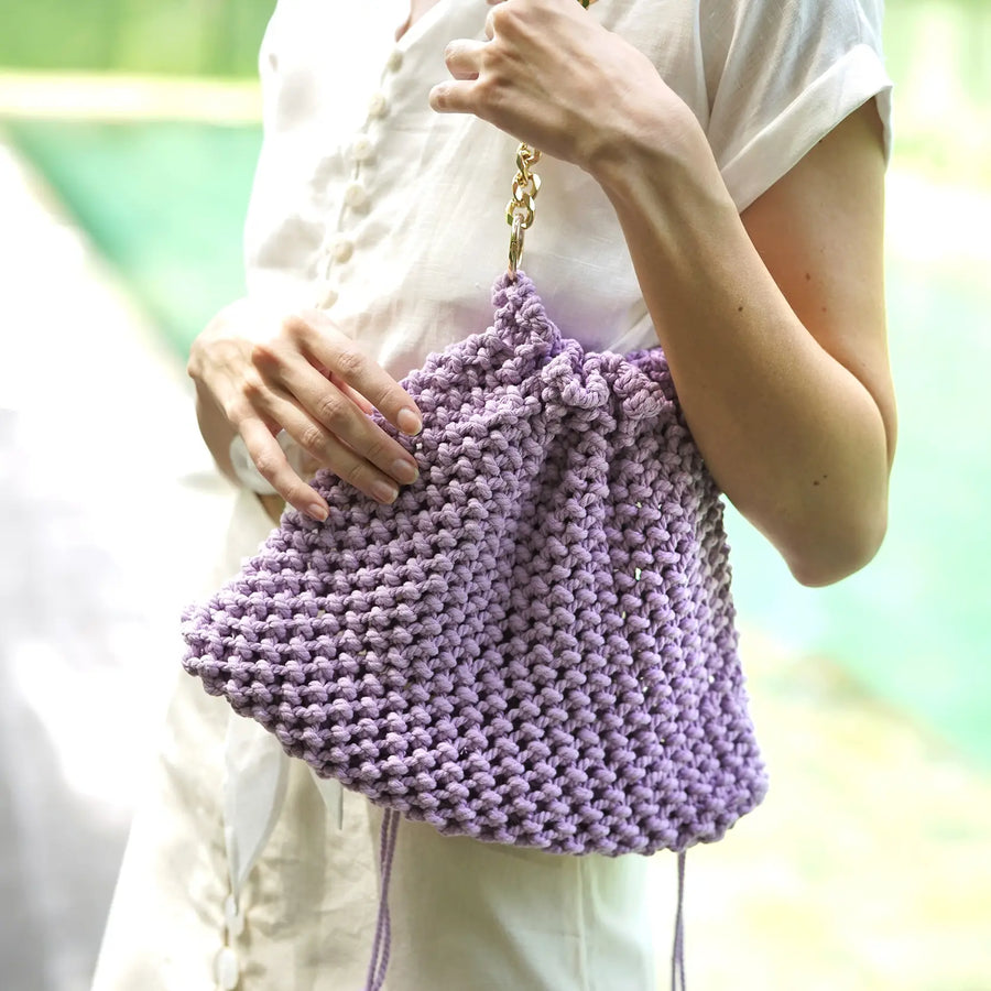 Lyon Macrame Bag in Lilac