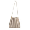 Carrie Pleated Vegan Shoulder Bag in Bone